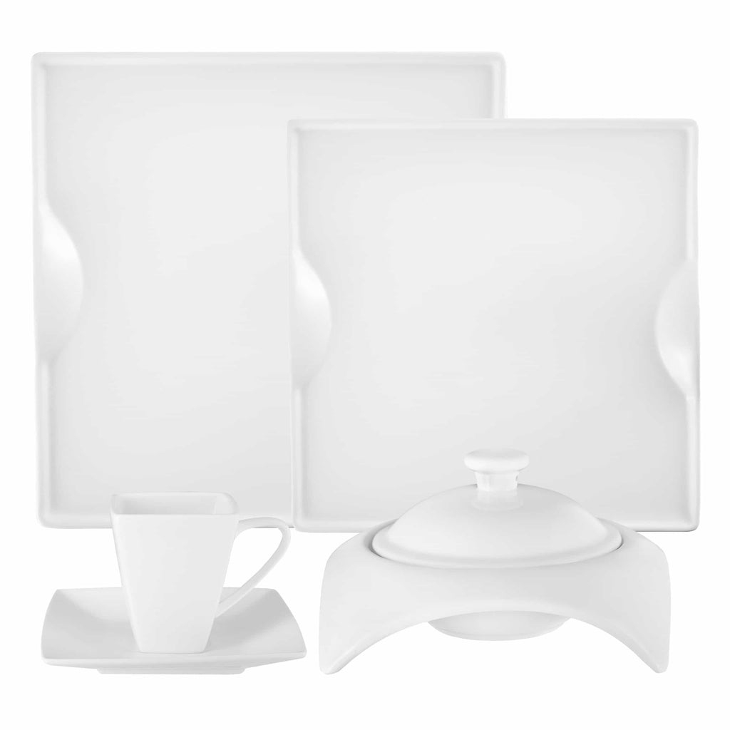 Square Porcelain Dinnerware Set