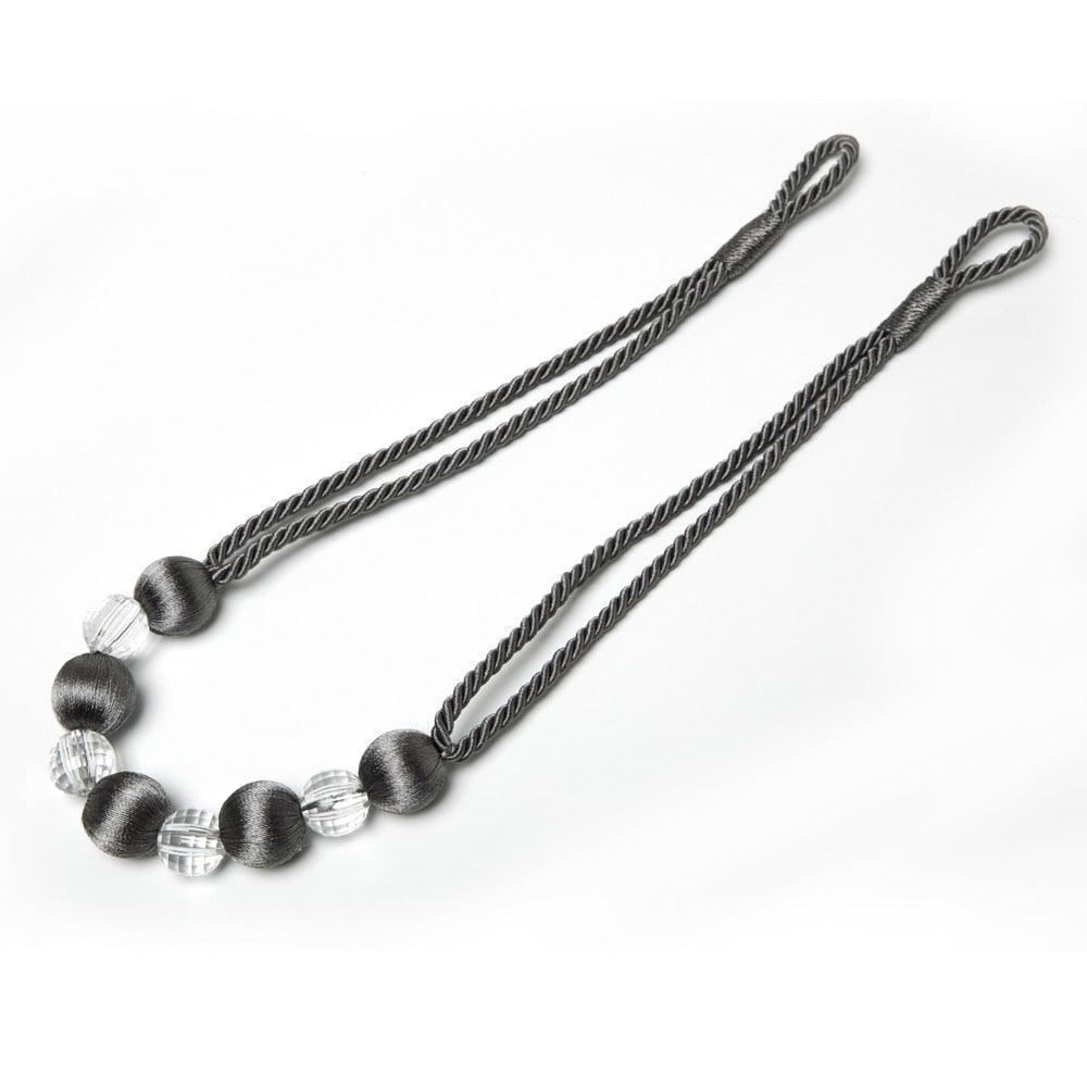 Curtain Tie Backs Rope Curtain Tiebacks With Bling Crystal Beads Curtain Decor Accessories Clips Curtain Holders For Drape  Durable Tie Backs Drapery Holdbacks Holder For Window Curtain Panels Drapes Home Decor