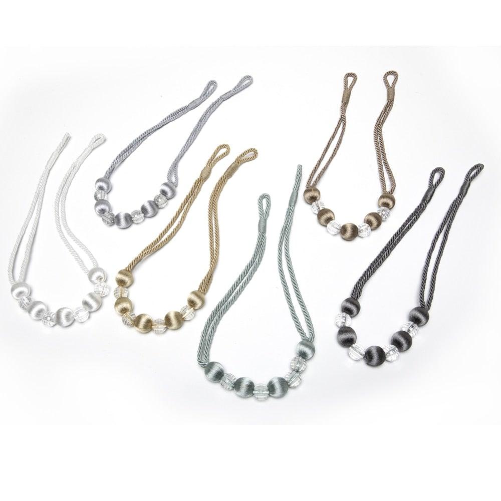 Curtain Tie Backs Rope Curtain Tiebacks With Bling Crystal Beads Curtain Decor Accessories Clips Curtain Holders For Drape  Durable Tie Backs Drapery Holdbacks Holder For Window Curtain Panels Drapes Home Decor