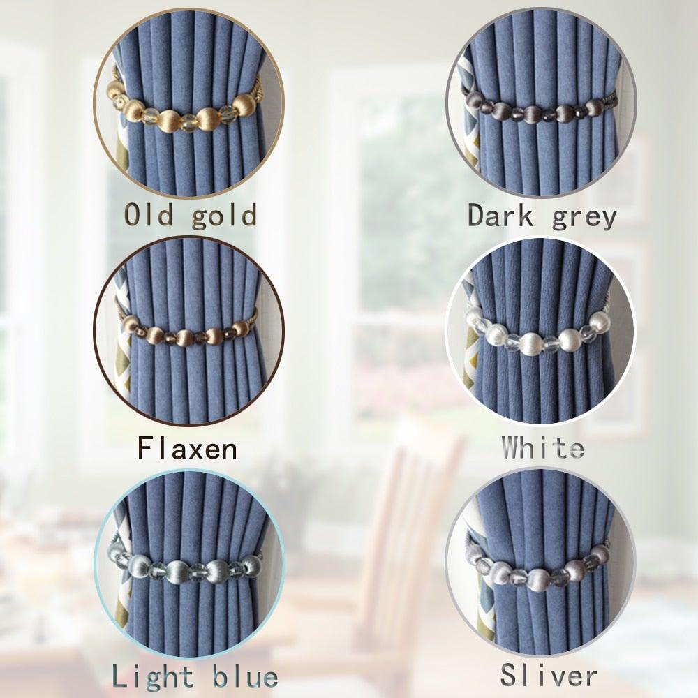 Curtain Tie Backs Rope Curtain Tiebacks With Bling Crystal Beads Curtain Decor Accessories Clips Curtain Holders For Drape  Durable Tie Backs Drapery Holdbacks Holder For Window Curtain Panels Drapes Home Decor