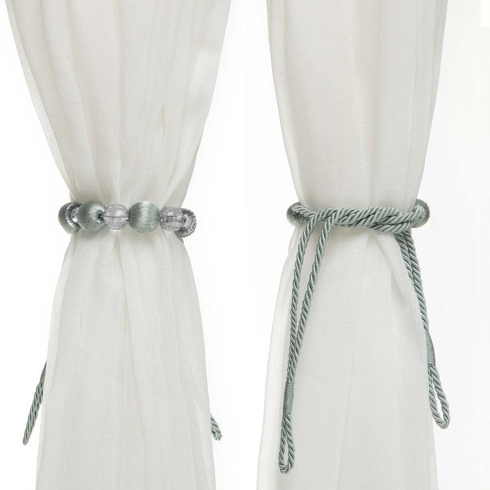 Curtain Tie Backs Rope Curtain Tiebacks With Bling Crystal Beads Curtain Decor Accessories Clips Curtain Holders For Drape  Durable Tie Backs Drapery Holdbacks Holder For Window Curtain Panels Drapes Home Decor