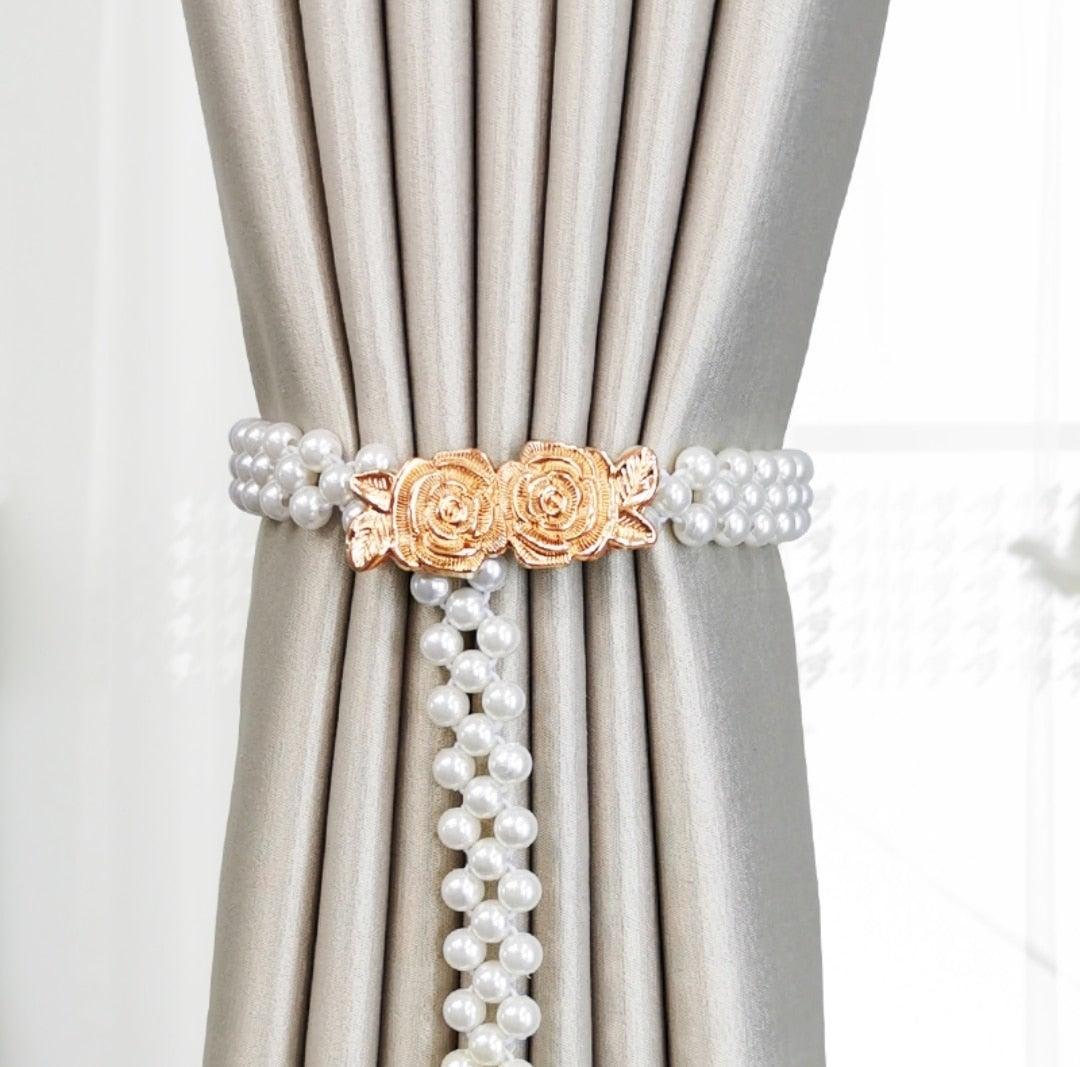 Curtain Tieback High Quality Elastic Holder Hook Buckle Clip Pretty and Fashion Polyester Decorative Home Accessories Modern Style Convenient Drape Tie Backs,Handmade Curtains Holdbacks Holder for Home Kitchen Office