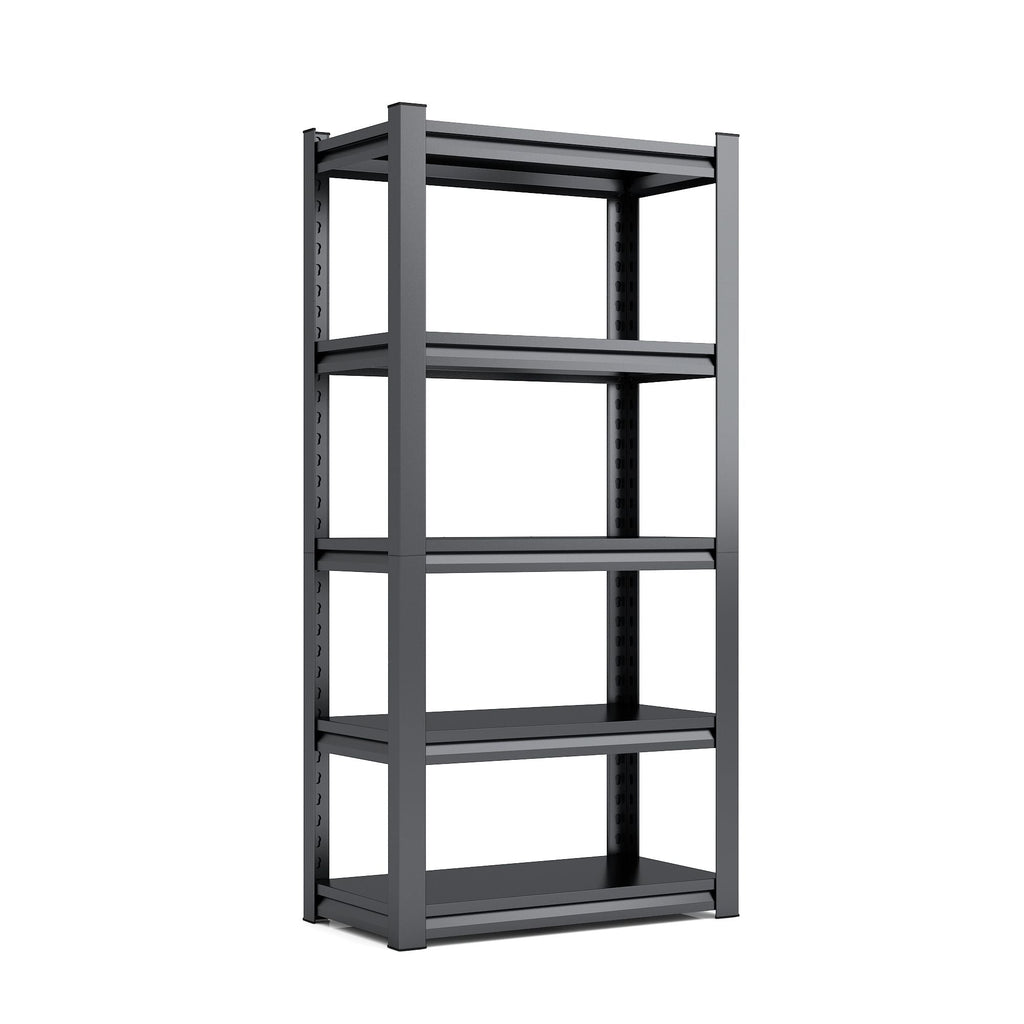 72"H 5 Tier Metal Shelves for Storage Garage Shelving 2000LBS Heavy Duty Storage Shelves AdjustableRack,35.4"W*15.7"D*72"H,Black