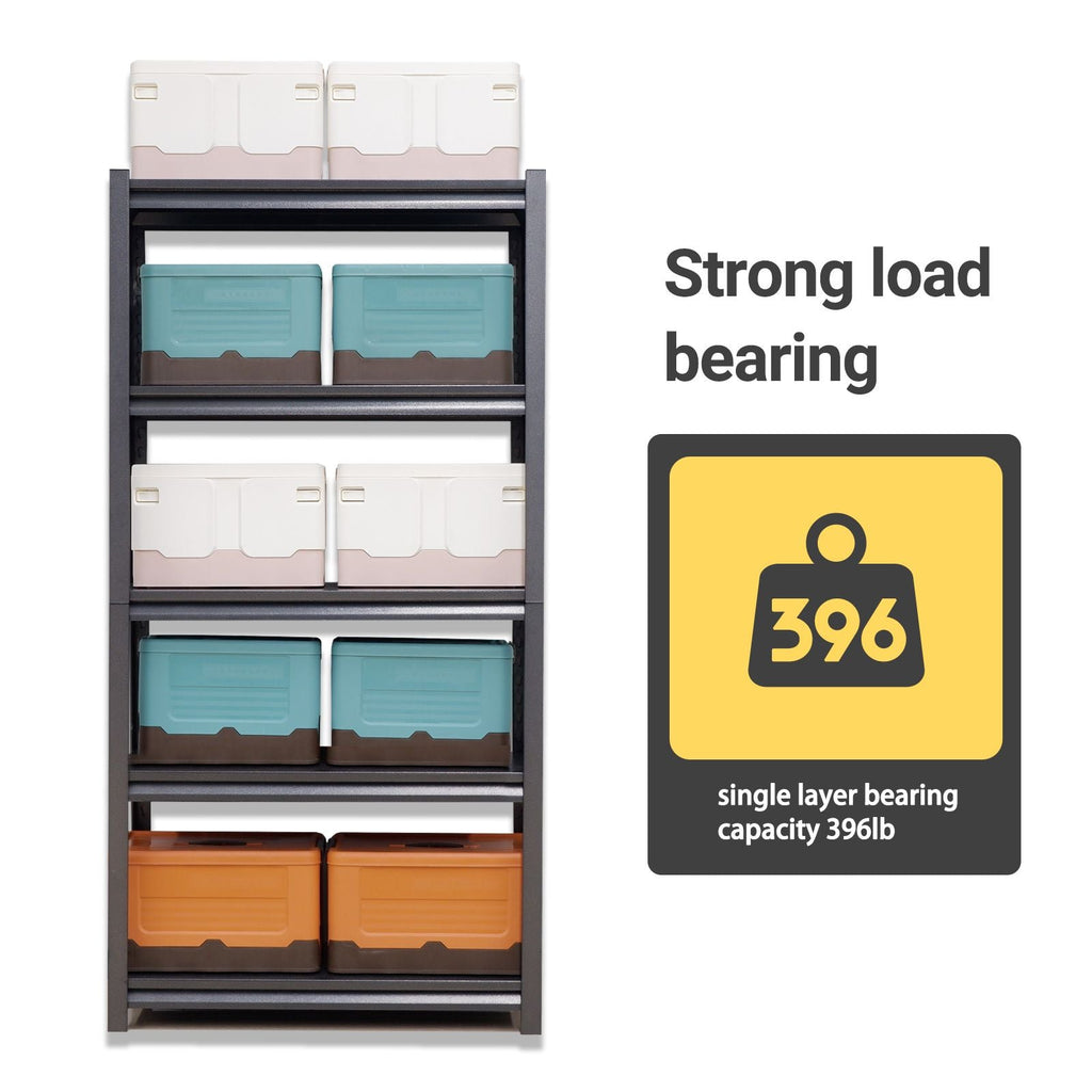 72"H 5 Tier Metal Shelves for Storage Garage Shelving 2000LBS Heavy Duty Storage Shelves AdjustableRack,35.4"W*15.7"D*72"H,Black