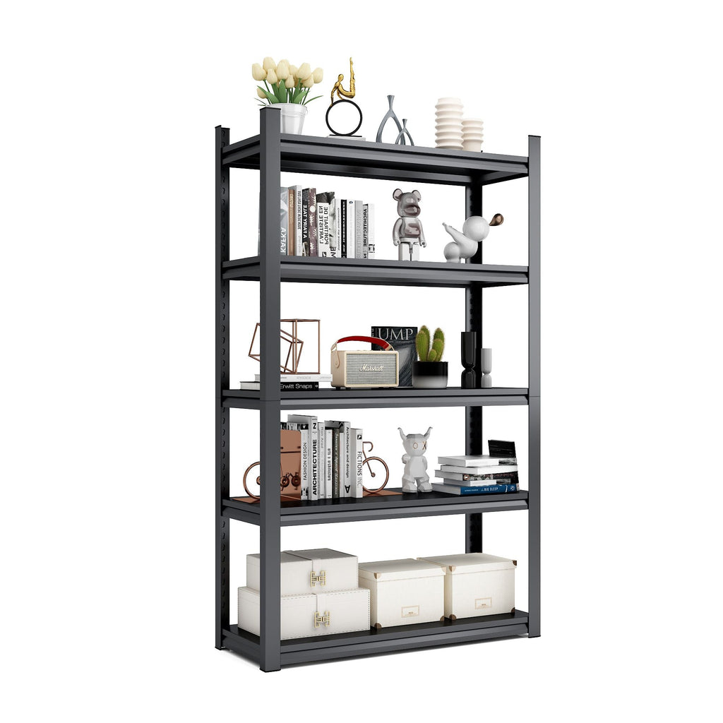 72"H 5 Tier Metal Shelves for Storage Garage Shelving 2000LBS Heavy Duty Storage Shelves AdjustableRack,35.4"W*15.7"D*72"H,Black