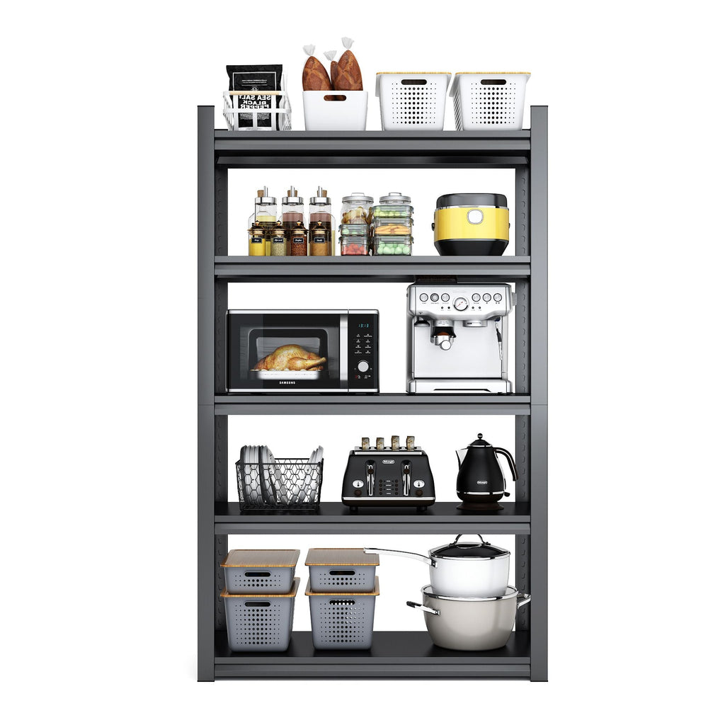 72"H 5 Tier Metal Shelves for Storage Garage Shelving 2000LBS Heavy Duty Storage Shelves AdjustableRack,35.4"W*15.7"D*72"H,Black
