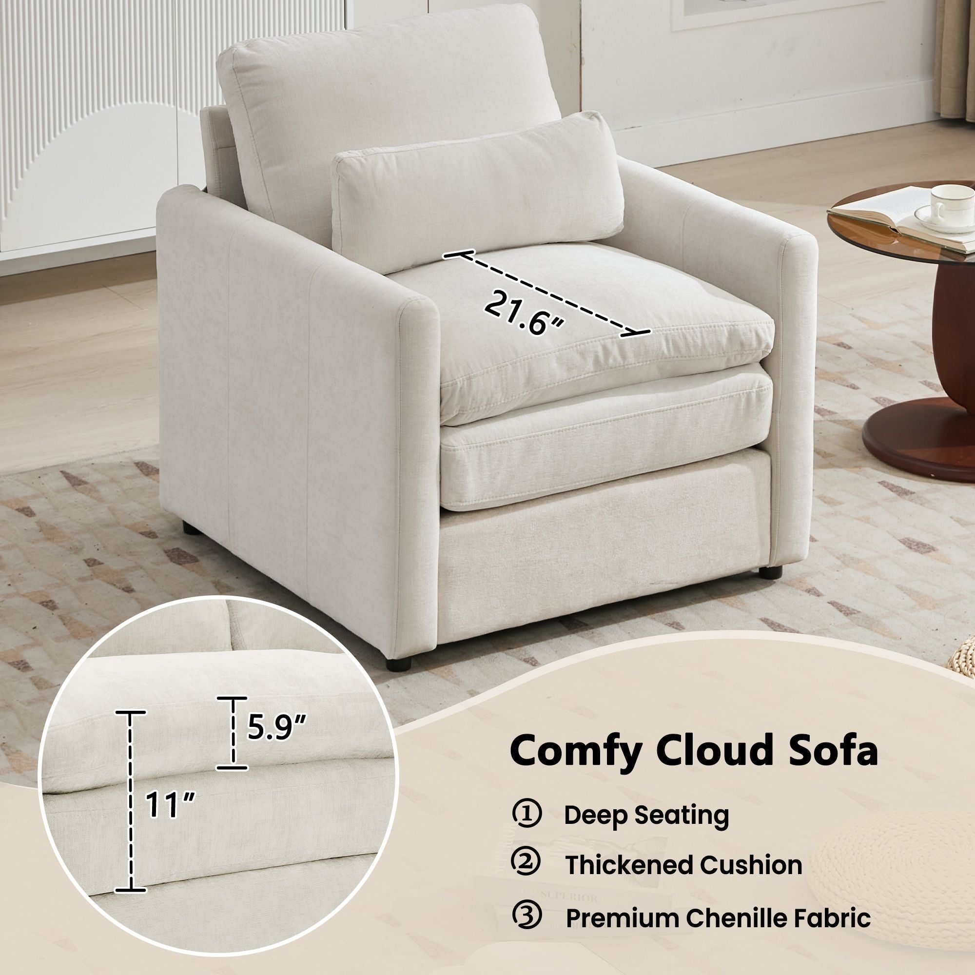Cloud Sofa Set Couch For Living Room
