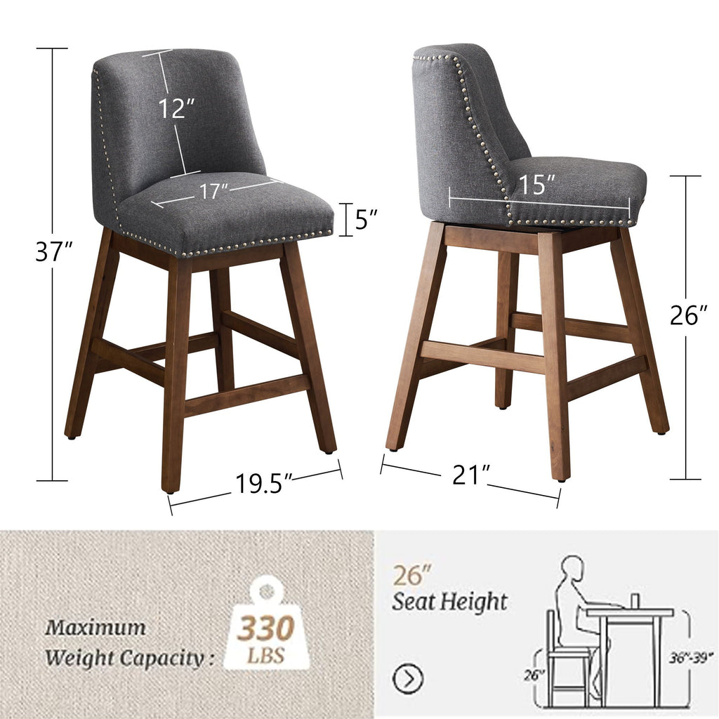 Upholstered Swivel Bar Stool