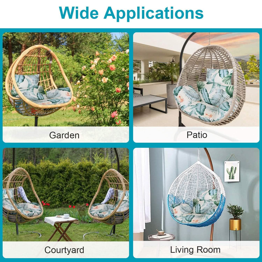Egg Chair Hanging Basket Seat Soft Cushion with Headrest