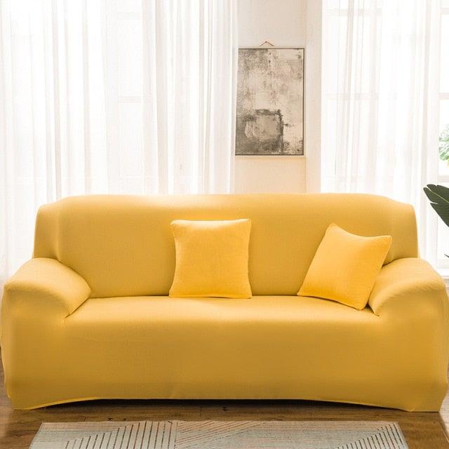 Elastic Solid Color Sofa Cover Spandex Modern All-inclusive Sofa SlipCover for living Room Stretch Couch Covers 1/2/3/4 Seater Sofa Cover Furniture Protector Couch Soft with Elastic Bottom Anti-Slip Foam Kids