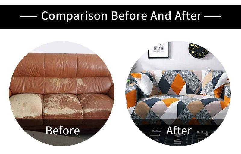 Elastic Solid Color Sofa Cover Spandex Modern All-inclusive Sofa SlipCover for living Room Stretch Couch Covers 1/2/3/4 Seater Sofa Cover Furniture Protector Couch Soft with Elastic Bottom Anti-Slip Foam Kids