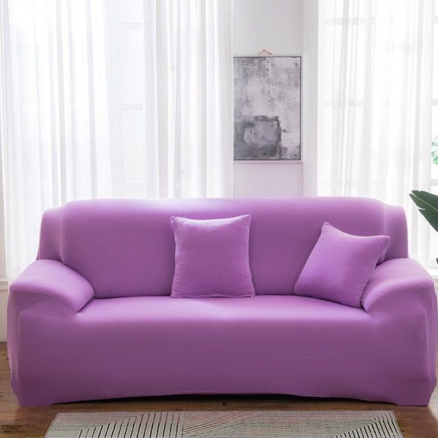 Elastic Solid Color Sofa Cover Spandex Modern All-inclusive Sofa SlipCover for living Room Stretch Couch Covers 1/2/3/4 Seater Sofa Cover Furniture Protector Couch Soft with Elastic Bottom Anti-Slip Foam Kids