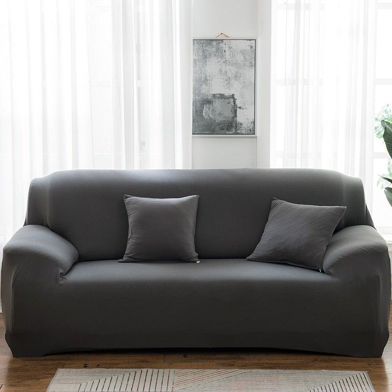 Elastic Solid Color Sofa Cover Spandex Modern All-inclusive Sofa SlipCover for living Room Stretch Couch Covers 1/2/3/4 Seater Sofa Cover Furniture Protector Couch Soft with Elastic Bottom Anti-Slip Foam Kids