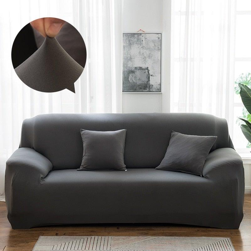 Elastic Solid Color Sofa Cover Spandex Modern All-inclusive Sofa SlipCover for living Room Stretch Couch Covers 1/2/3/4 Seater Sofa Cover Furniture Protector Couch Soft with Elastic Bottom Anti-Slip Foam Kids