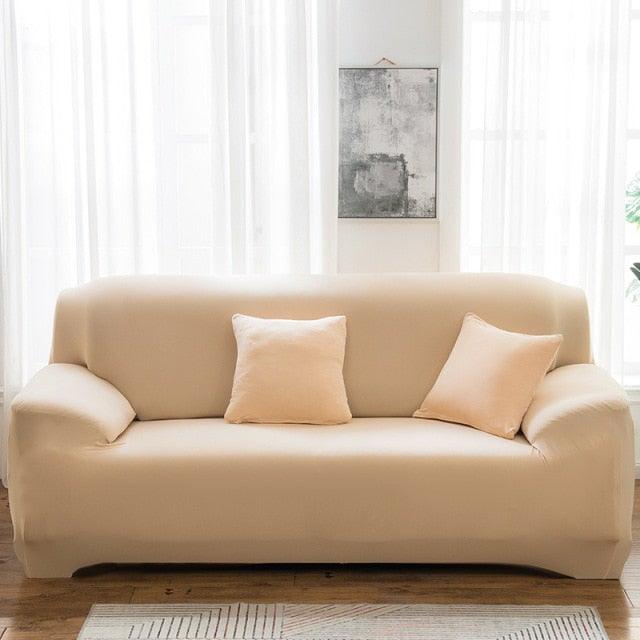 Elastic Solid Color Sofa Cover Spandex Modern All-inclusive Sofa SlipCover for living Room Stretch Couch Covers 1/2/3/4 Seater Sofa Cover Furniture Protector Couch Soft with Elastic Bottom Anti-Slip Foam Kids