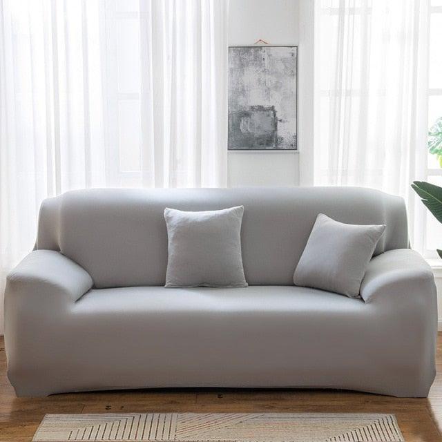 Elastic Solid Color Sofa Cover Spandex Modern All-inclusive Sofa SlipCover for living Room Stretch Couch Covers 1/2/3/4 Seater Sofa Cover Furniture Protector Couch Soft with Elastic Bottom Anti-Slip Foam Kids
