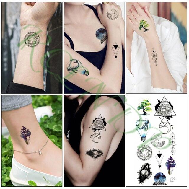 Elegant Waterproof Temporary Butterfly Sticker Tattoo Fake  Halloween Party Tattoo For Woman Girls