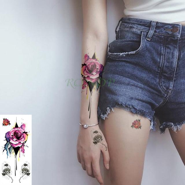 Elegant Waterproof Temporary Butterfly Sticker Tattoo Fake  Halloween Party Tattoo For Woman Girls