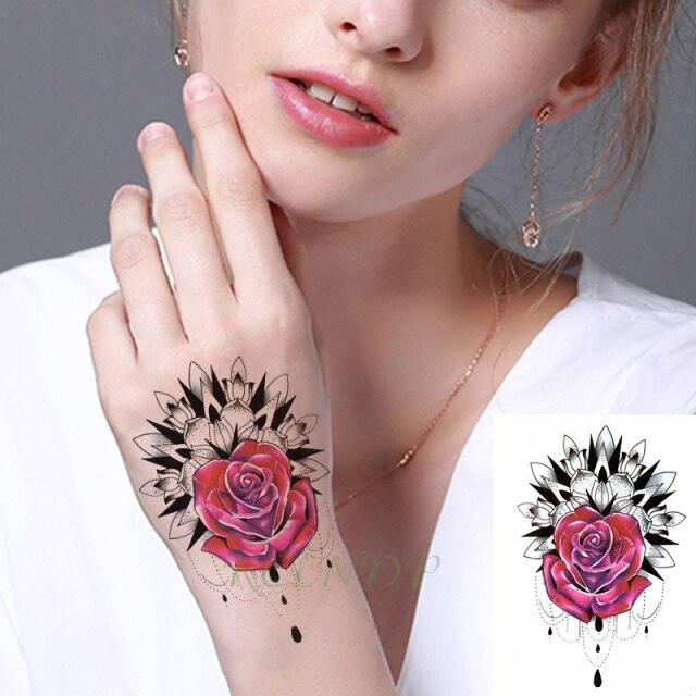 Elegant Waterproof Temporary Butterfly Sticker Tattoo Fake  Halloween Party Tattoo For Woman Girls