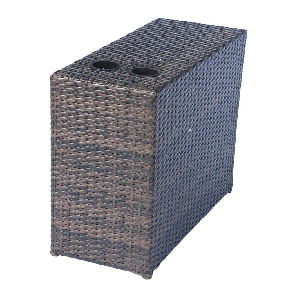 Outdoor Wicker Sectional With Weather Resistant Cushions And Table