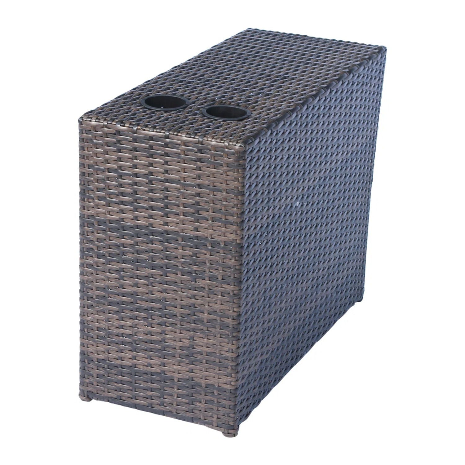 Outdoor Wicker Sectional With Weather Resistant Cushions And Table