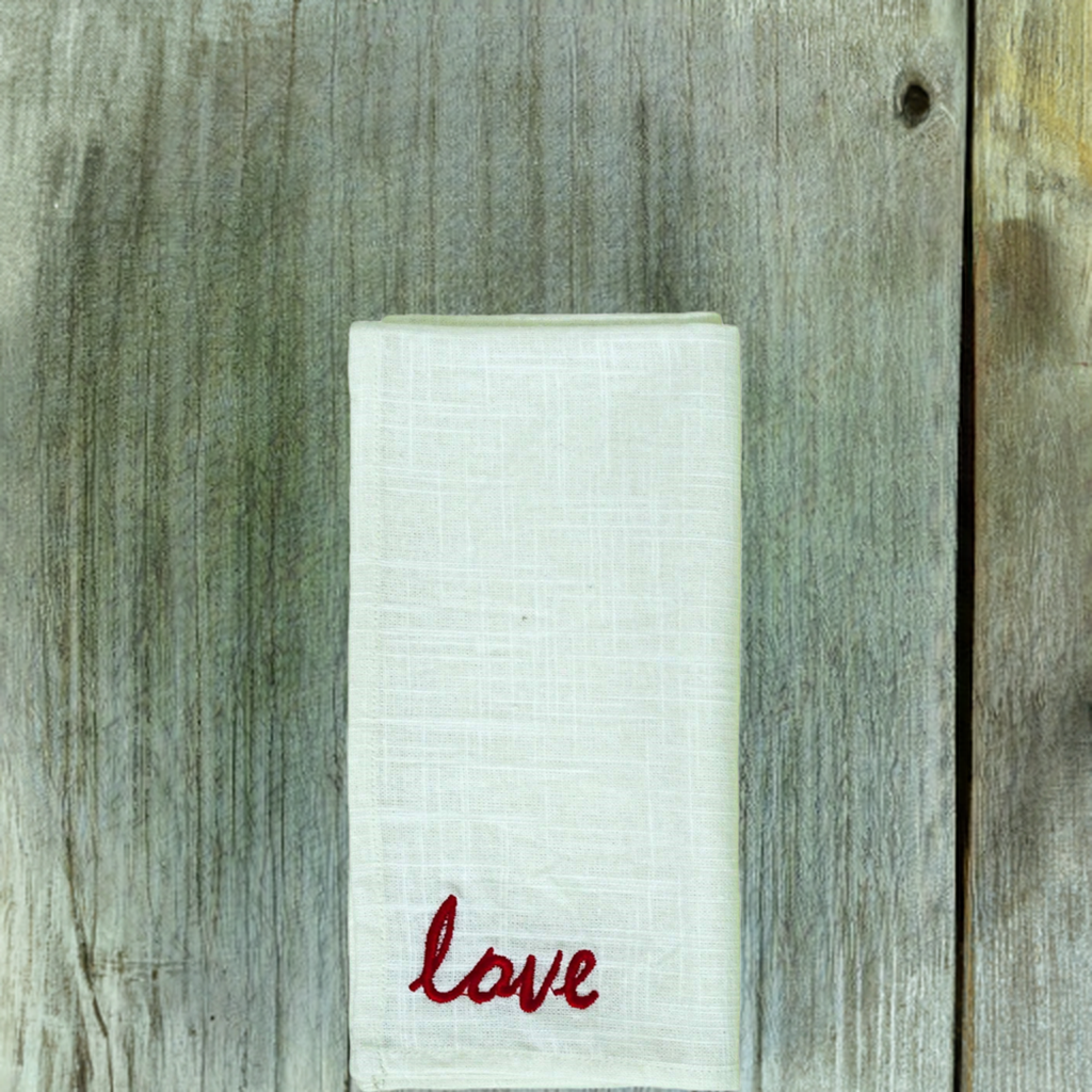 Table Cloth Napkins Set of 4 Red Embroidery