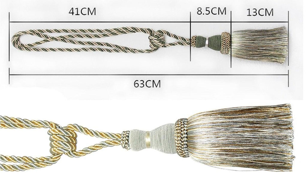 Home Decoration Polyester Tassel Tiebacks Curtain Holder Handmade Tassel Curtain Rope Holdback Window Drape Hanging Ball Tassels Curtains Buckle Sling Binding Lantern Tiebacks Handcrafted Braided Curtain Holdbacks Window Home Decor 55-90cm