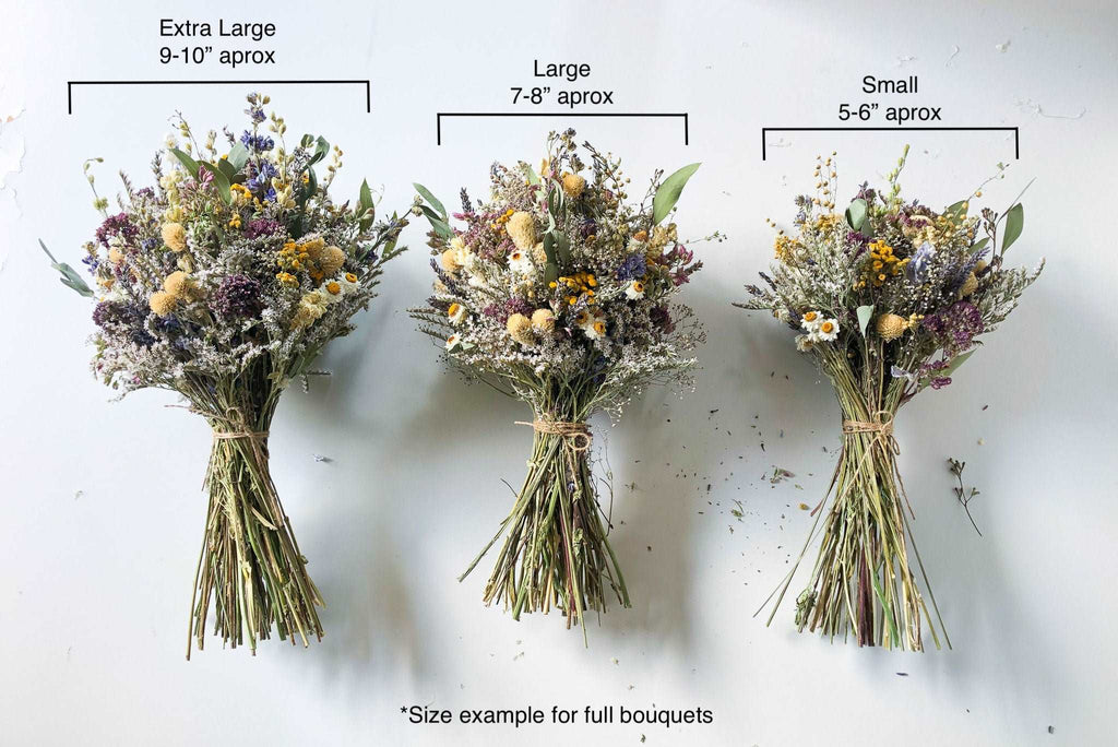 Dried Flower Bouquet – Blue Larkspur, Yarrow, Daisies & Eucalyptus – Rustic Farm-Grown California Wedding & Home Décor Arrangement