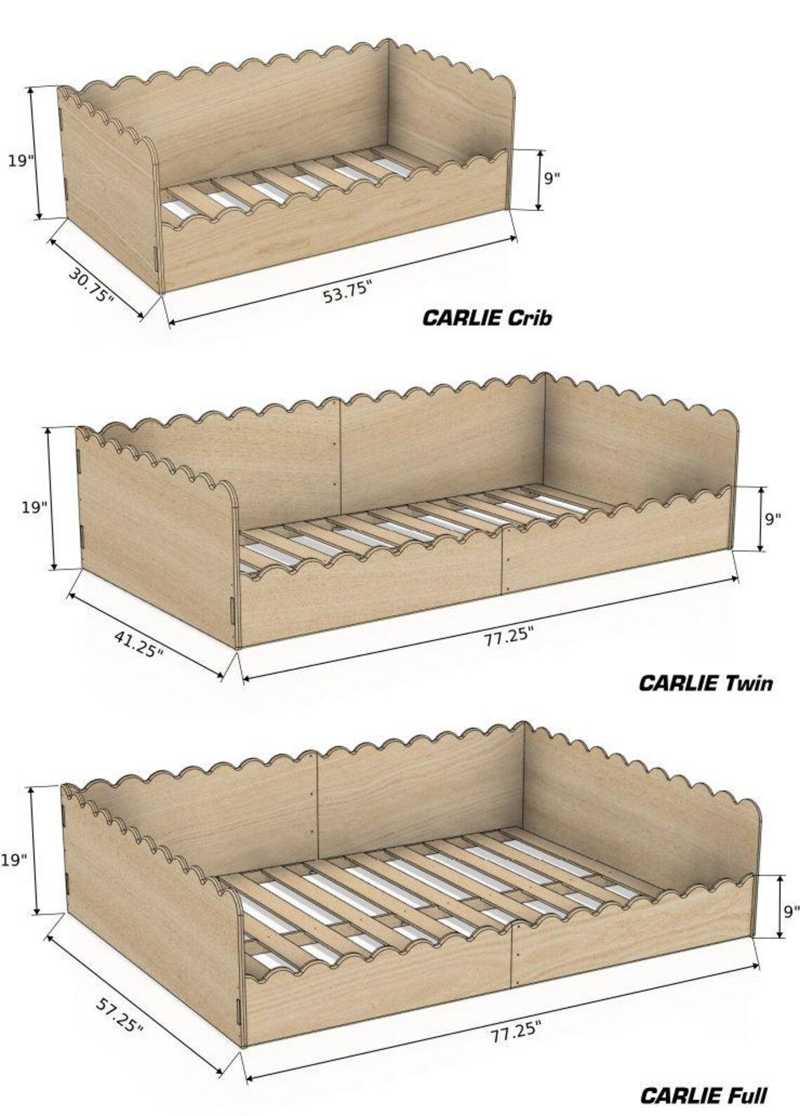 CARLIE- Scalloped Bed