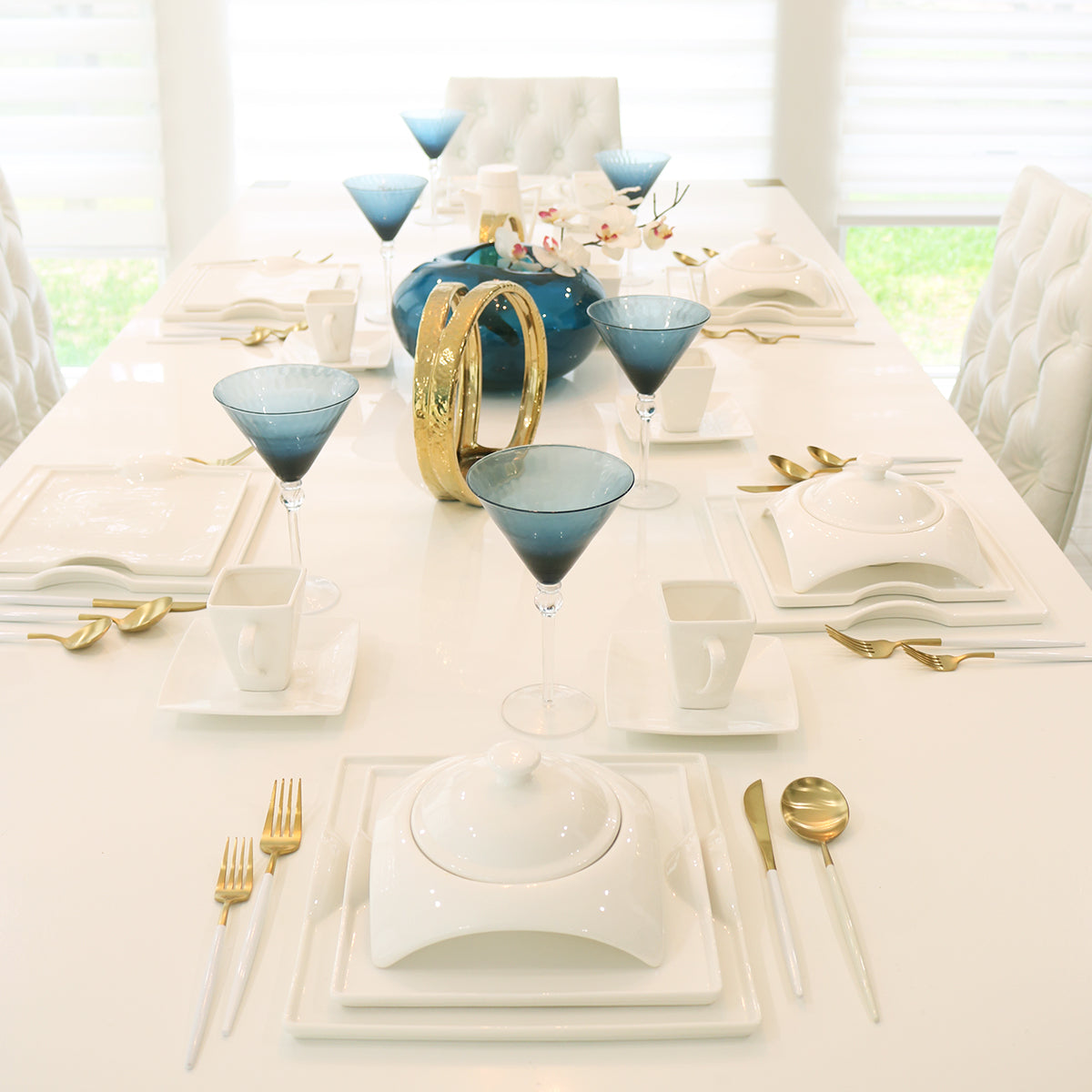 Square Porcelain Dinnerware Set