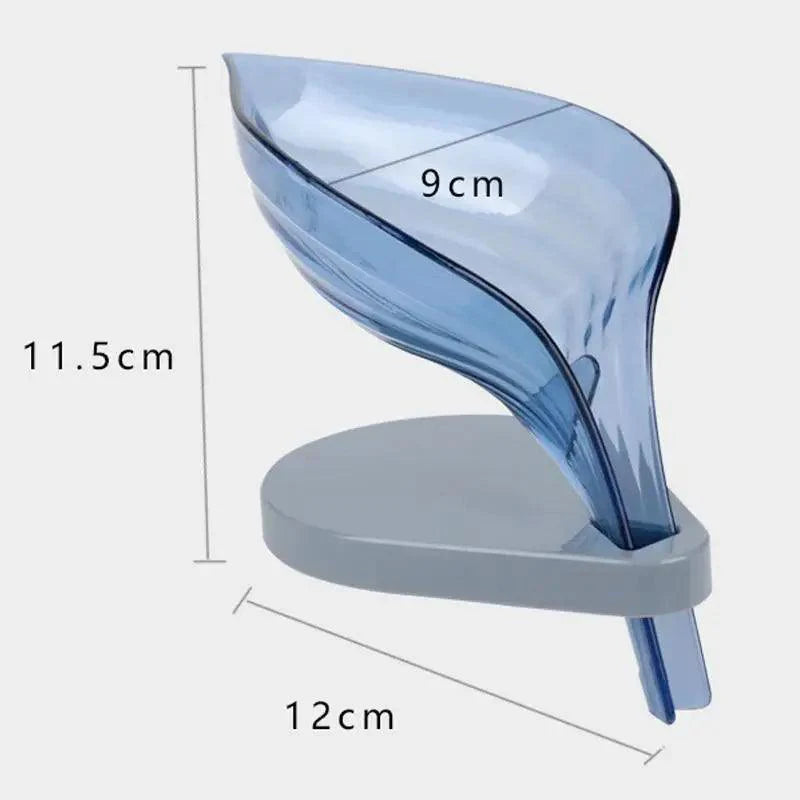 Leaf Shape Soap Box Bathroom soap holder Dish Storage Plate Tray Bathroom Soap Holder Case Bathroom Supplies bathroom gadgets Drainage Soap Holder-Leaf Soap Storage Box-Vertical Manual Soap Holder-Suction Cup Drain Soap Box for Shower Bathroom Kitchen