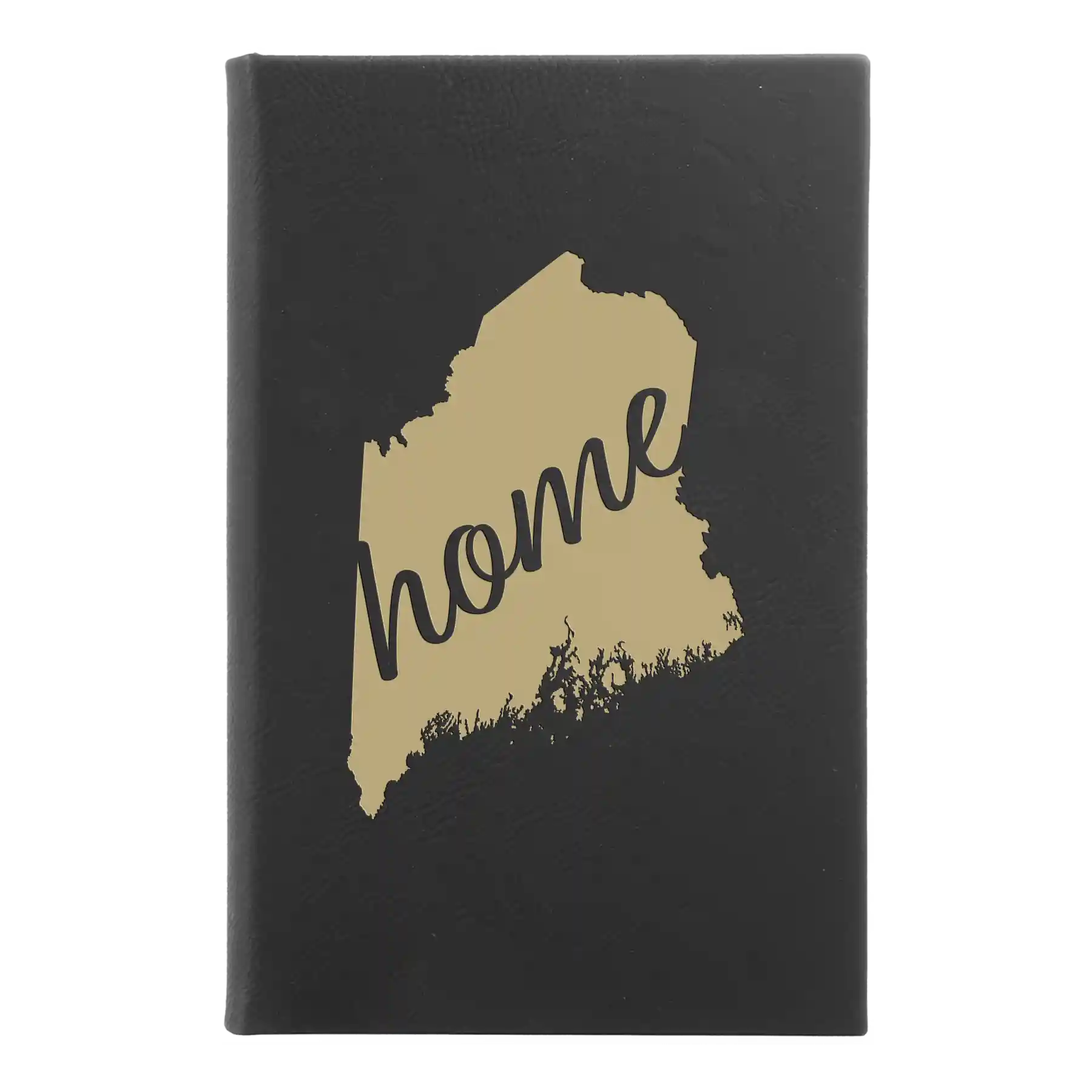 Maine Home Leatherette Journal (small) | Black/Gold