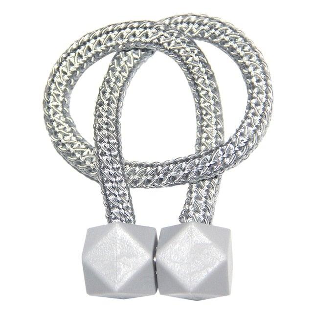 Magnetic Curtain Buckle Holder Curtain Tieback Hanging Multifaceted Ball Buckle Tie Back Curtain Straps Magnetic Curtain Tiebacks Decorative Window Drape Twist Tie Backs Octagon Style Curtain Holdbacks For Home Kitchen Office Window Decoration 46CM