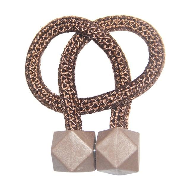 Magnetic Curtain Buckle Holder Curtain Tieback Hanging Multifaceted Ball Buckle Tie Back Curtain Straps Magnetic Curtain Tiebacks Decorative Window Drape Twist Tie Backs Octagon Style Curtain Holdbacks For Home Kitchen Office Window Decoration 46CM
