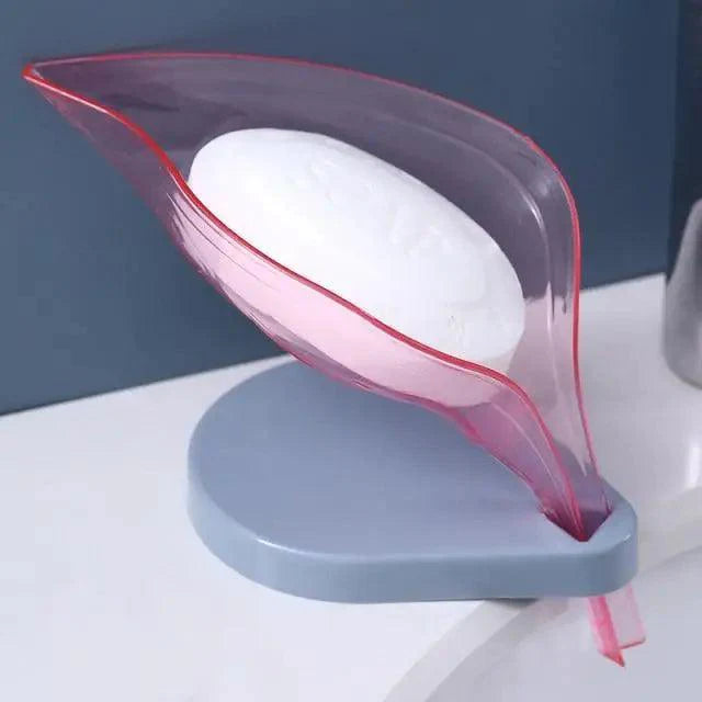 Non-slip leaf Shape Soap Box Bathroom Soap Holder Dish Storage Plate Tray Soap Holder Case Kitchen Supplies Bathroom Accessories Soap Dishes Sponge Container with Suction Cup Leaf Shape Self Draining for Bathroom Kitchen Sink