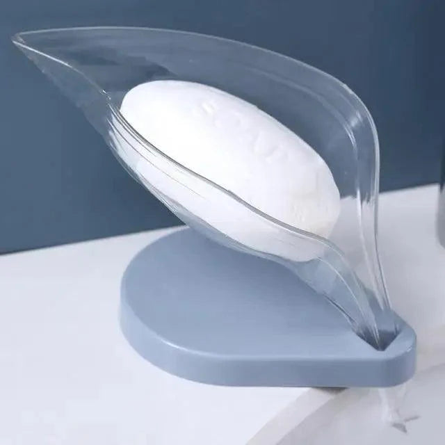 Non-slip leaf Shape Soap Box Bathroom Soap Holder Dish Storage Plate Tray Soap Holder Case Kitchen Supplies Bathroom Accessories Soap Dishes Sponge Container with Suction Cup Leaf Shape Self Draining for Bathroom Kitchen Sink