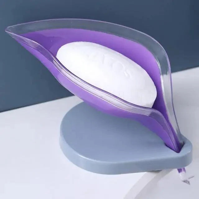 Non-slip leaf Shape Soap Box Bathroom Soap Holder Dish Storage Plate Tray Soap Holder Case Kitchen Supplies Bathroom Accessories Soap Dishes Sponge Container with Suction Cup Leaf Shape Self Draining for Bathroom Kitchen Sink
