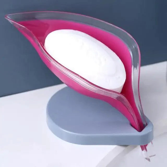 Non-slip leaf Shape Soap Box Bathroom Soap Holder Dish Storage Plate Tray Soap Holder Case Kitchen Supplies Bathroom Accessories Soap Dishes Sponge Container with Suction Cup Leaf Shape Self Draining for Bathroom Kitchen Sink