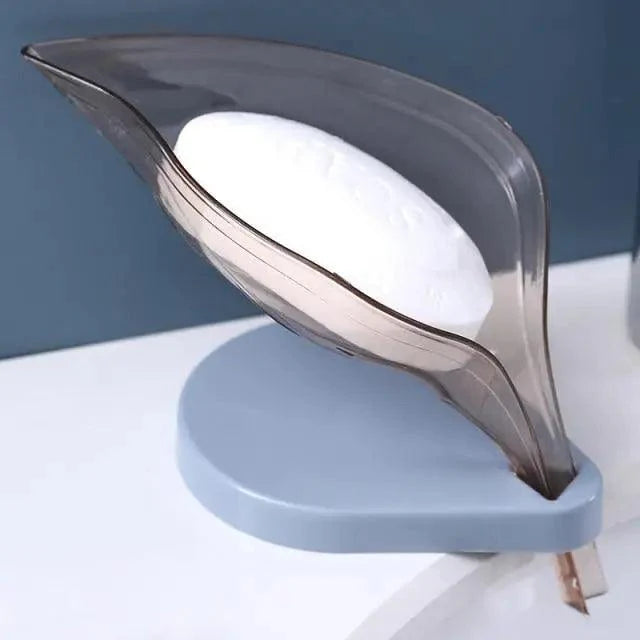 Non-slip leaf Shape Soap Box Bathroom Soap Holder Dish Storage Plate Tray Soap Holder Case Kitchen Supplies Bathroom Accessories Soap Dishes Sponge Container with Suction Cup Leaf Shape Self Draining for Bathroom Kitchen Sink