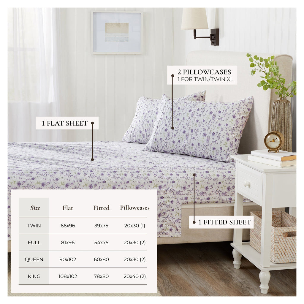 Watercolor Floral Sheet Set - Delia Collection
