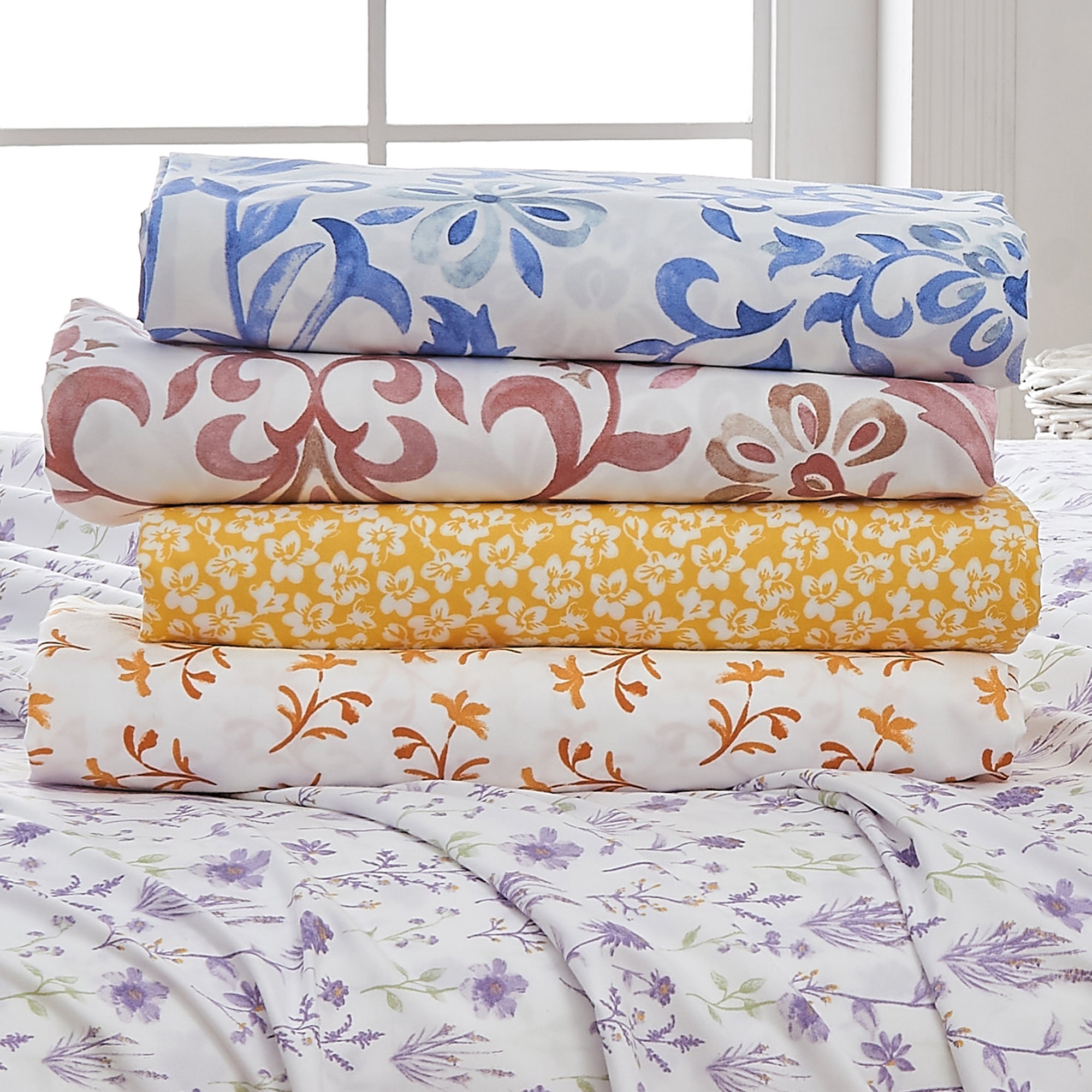 Watercolor Floral Sheet Set - Delia Collection