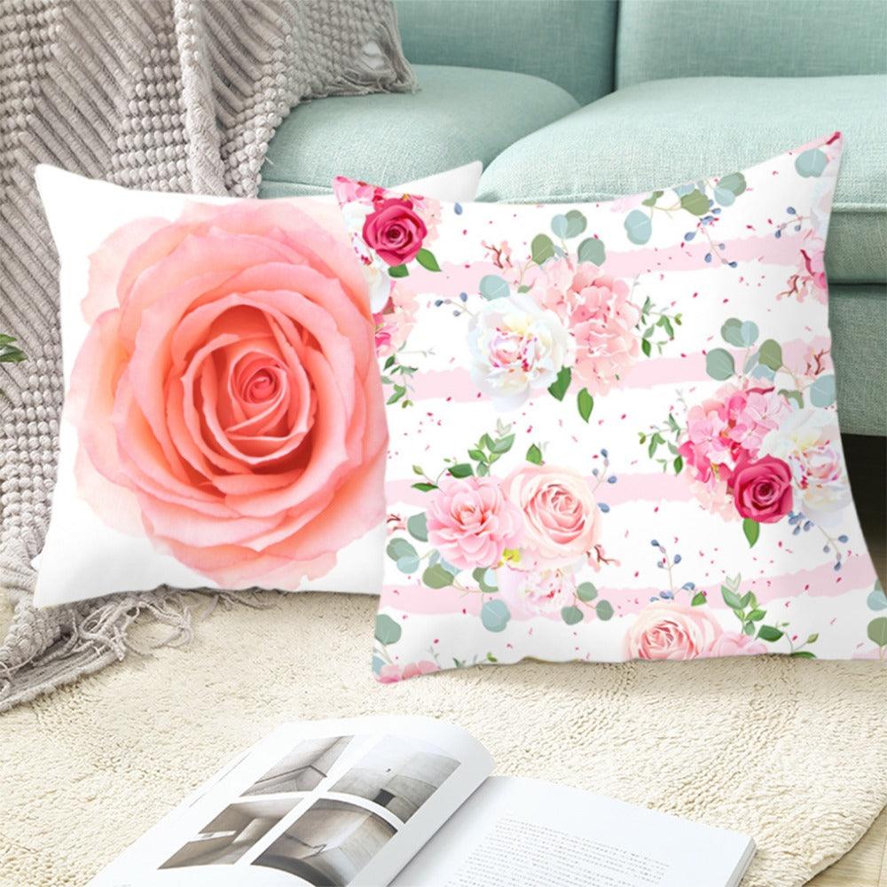 Pink Feather Pillowcase Decorative Sofa Cushion Case Bed Pillow Cover Soft Decorative Square Throw Pillow Cover Cushion Covers Pillow Case Home Decor Decorations for Sofa Couch Bed Chair Home Decor Car Cushion Cover Cute Pillow Case 45X45CM