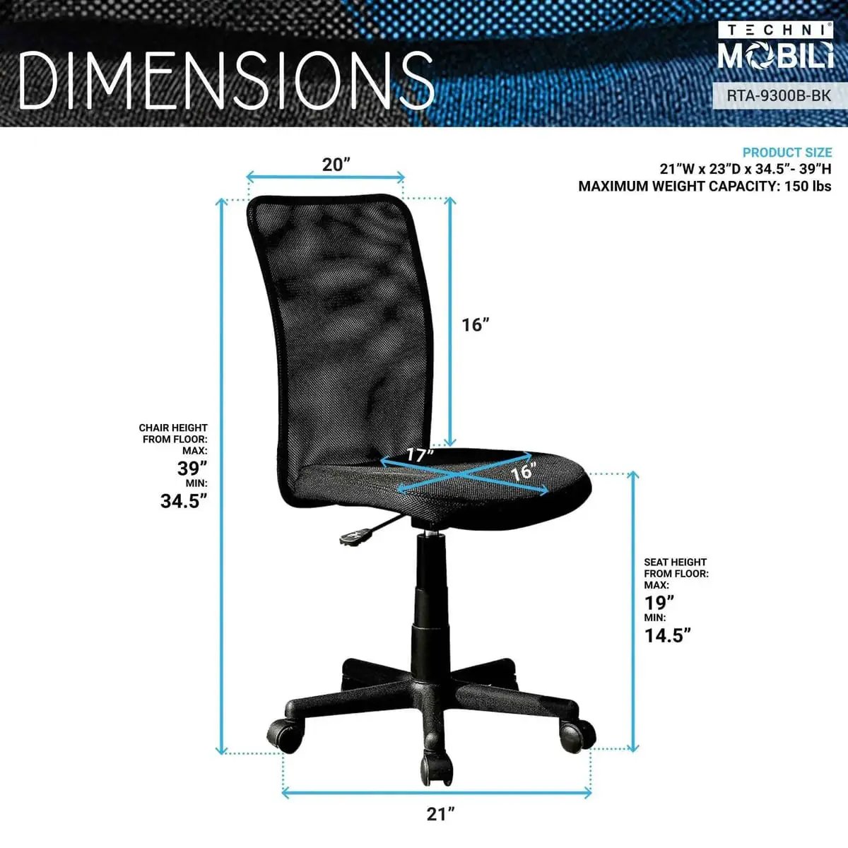 Mesh Task Office Chair Ergonomic Comfort for Home Office