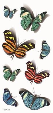 Elegant Waterproof Temporary Butterfly Sticker Tattoo Fake  Halloween Party Tattoo For Woman Girls
