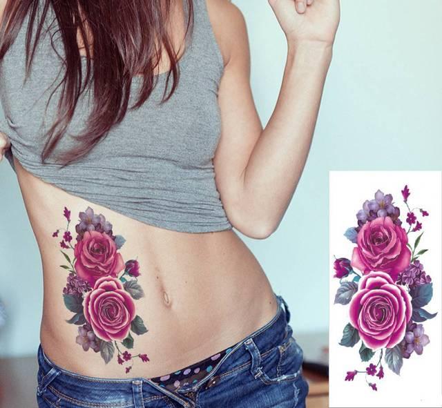 Elegant Waterproof Temporary Butterfly Sticker Tattoo Fake  Halloween Party Tattoo For Woman Girls