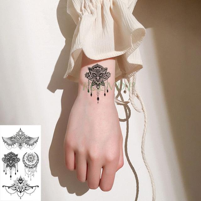 Elegant Waterproof Temporary Butterfly Sticker Tattoo Fake  Halloween Party Tattoo For Woman Girls
