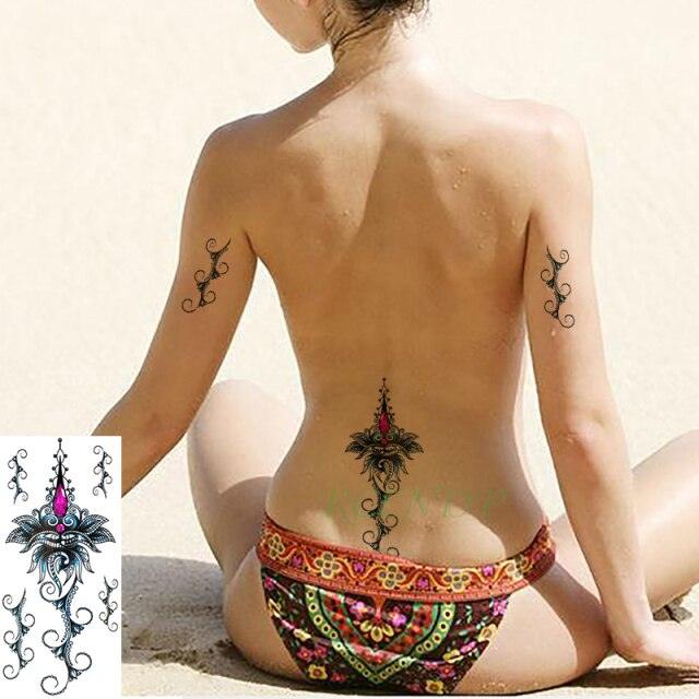 Elegant Waterproof Temporary Butterfly Sticker Tattoo Fake  Halloween Party Tattoo For Woman Girls