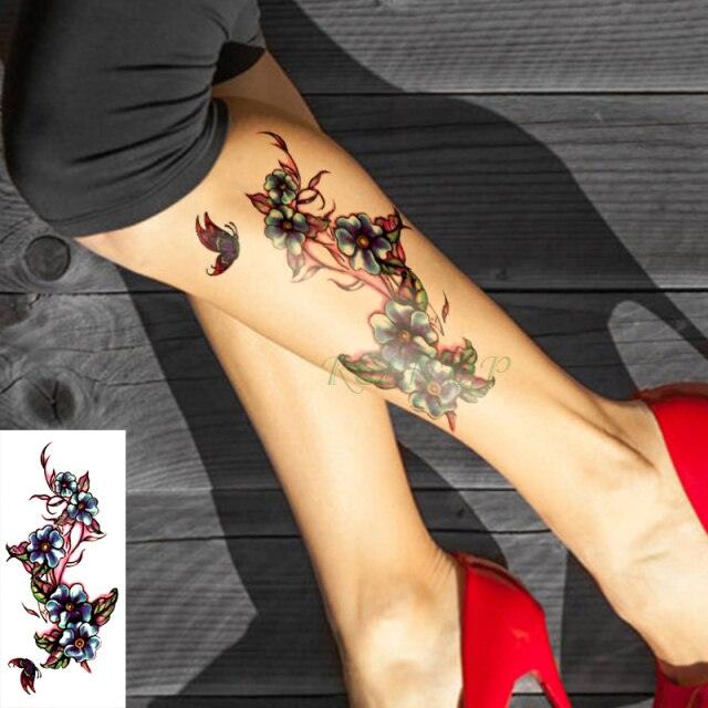 Elegant Waterproof Temporary Butterfly Sticker Tattoo Fake  Halloween Party Tattoo For Woman Girls