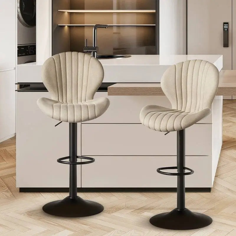 Quilted Cream Velvet Bar Stools with Ultimate Comfort