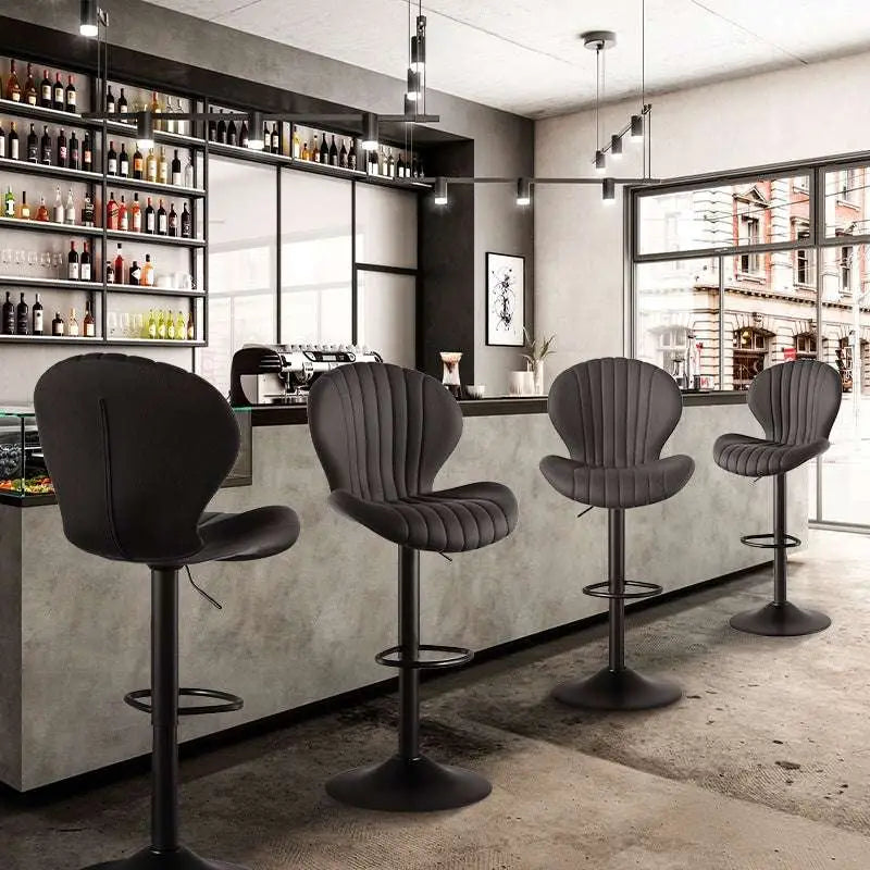 Quilted Cream Velvet Bar Stools with Ultimate Comfort